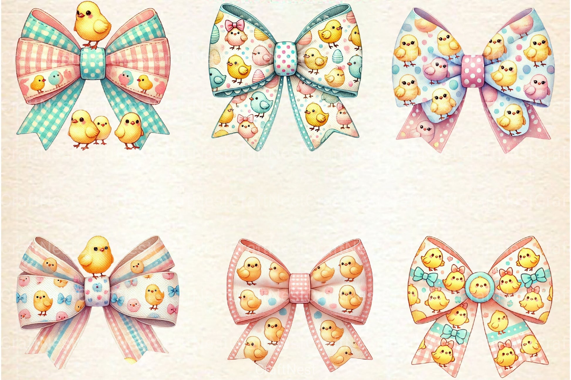 Easter Bows Clipart Bundle - CraftNest - Digital Crafting and Art