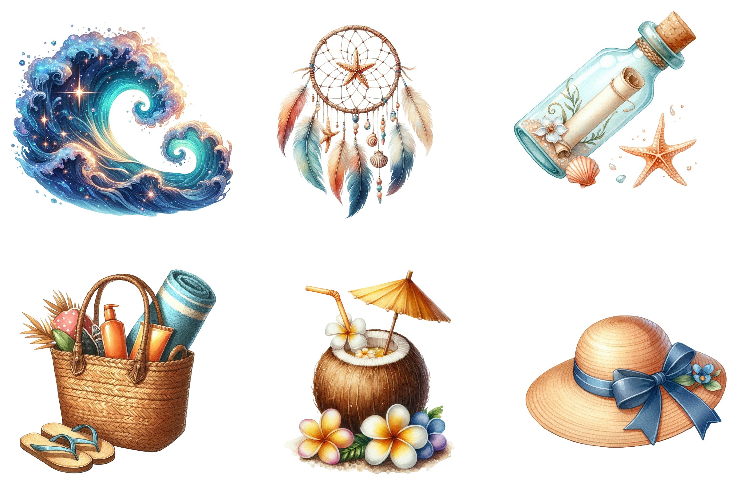 Coastal Summer Clipart Bundle