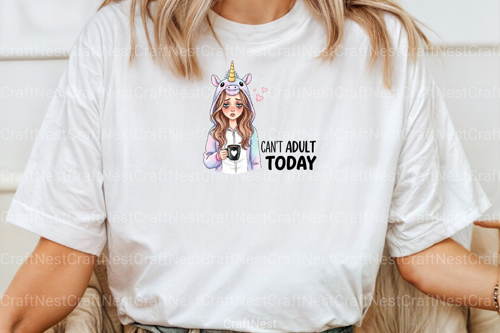 Sarcastic Funny Girl Can't Adult Today Clipart Bundle 8 - CraftNest - Digital Crafting and Art