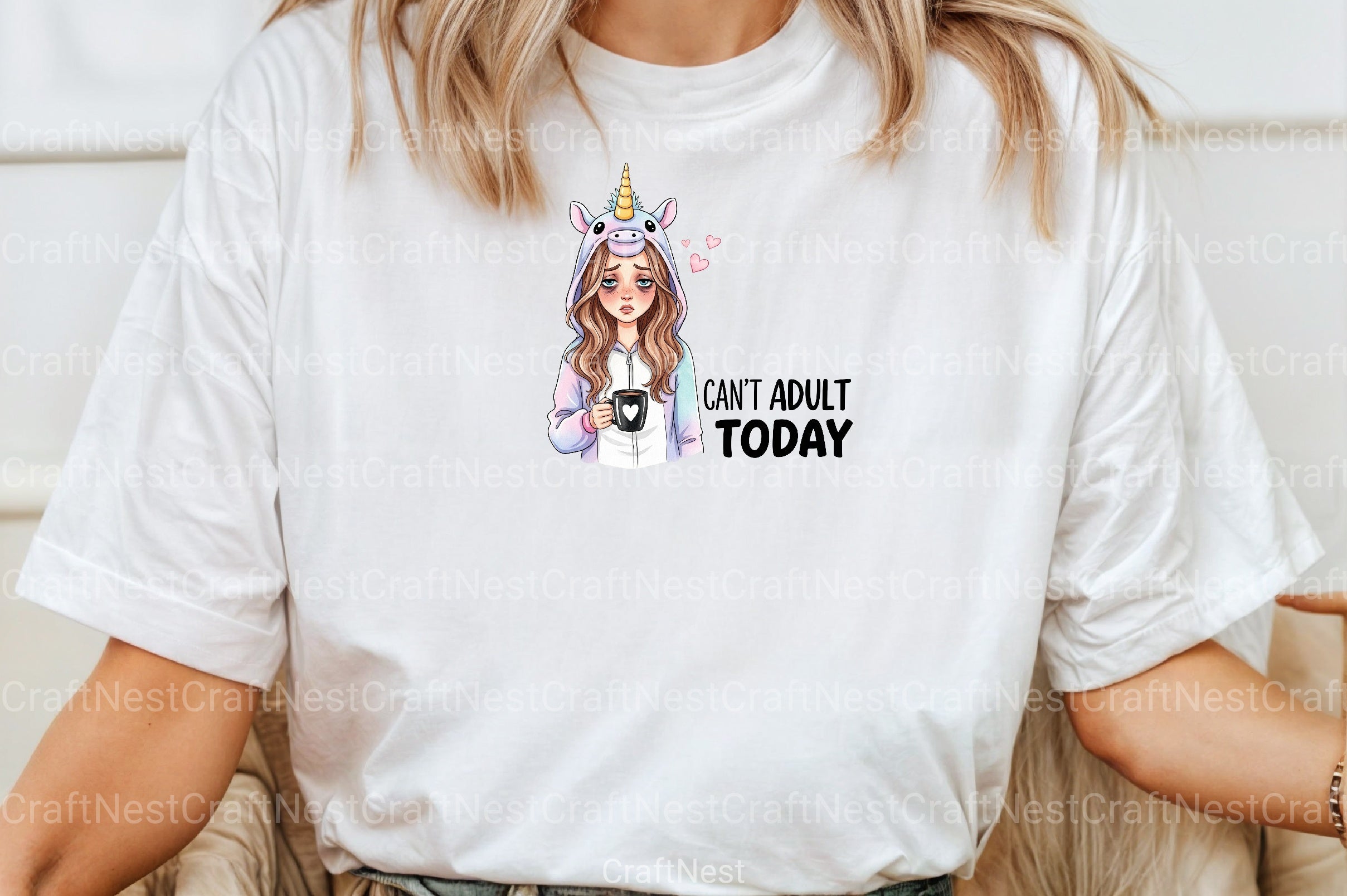 Sarcastic Funny Girl Can't Adult Today Clipart Bundle 8 - CraftNest - Digital Crafting and Art