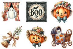 Cute Vintage Aesthetic Halloween Clipart Bundle - CraftNest - Digital Crafting and Art