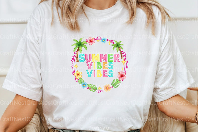 Summer Vibes Colorful Clipart Bundle - CraftNest - Digital Crafting and Art