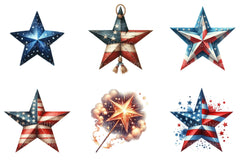 4th of July Star Clipart Bundle 76 - CraftNest - Digital Crafting and Art