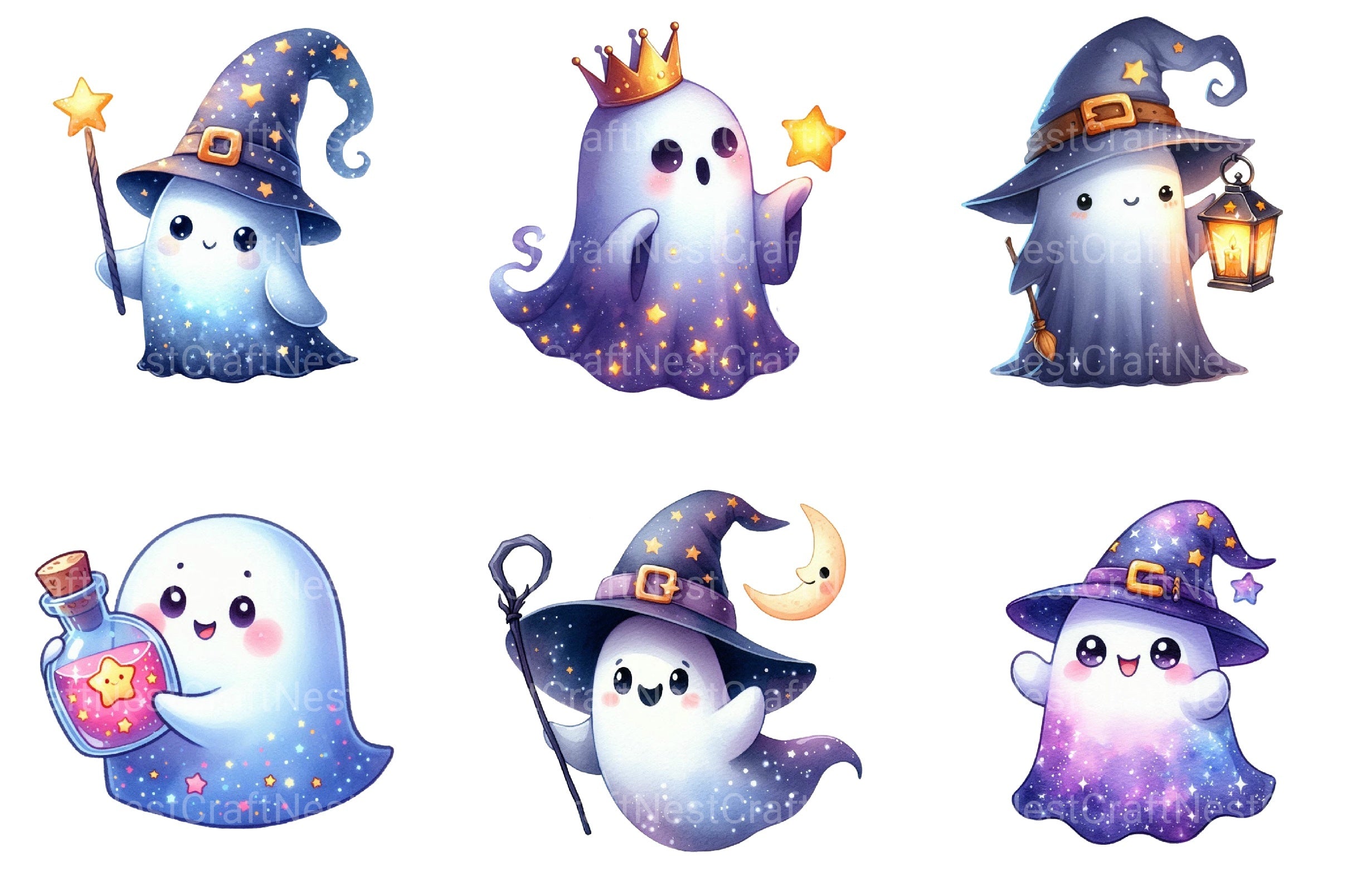 Halloween Ghost Clipart Bundle 33 - CraftNest - Digital Crafting and Art