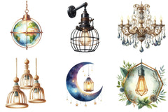 Hanging Light Clipart Bundle - CraftNest - Digital Crafting and Art