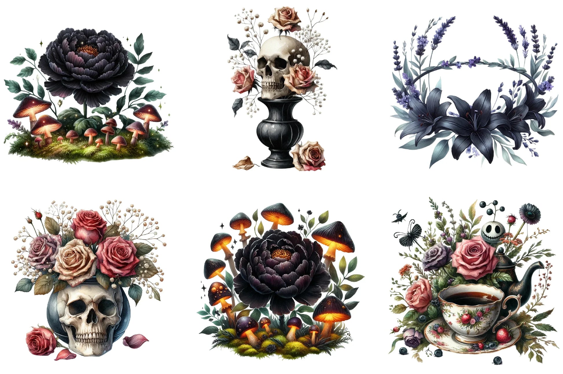 Halloween Flowers Clipart Bundle - CraftNest - Digital Crafting and Art