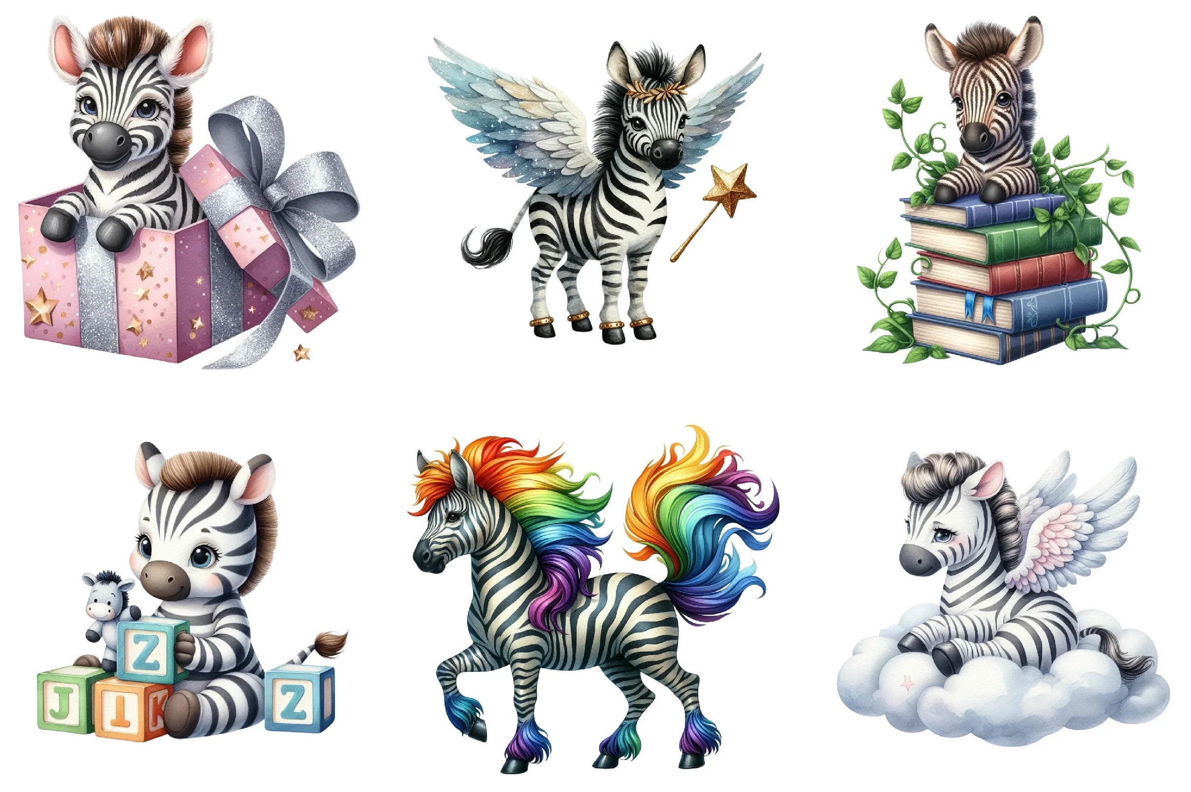 Cute Zebra Clipart Bundle - CraftNest - Digital Crafting and Art
