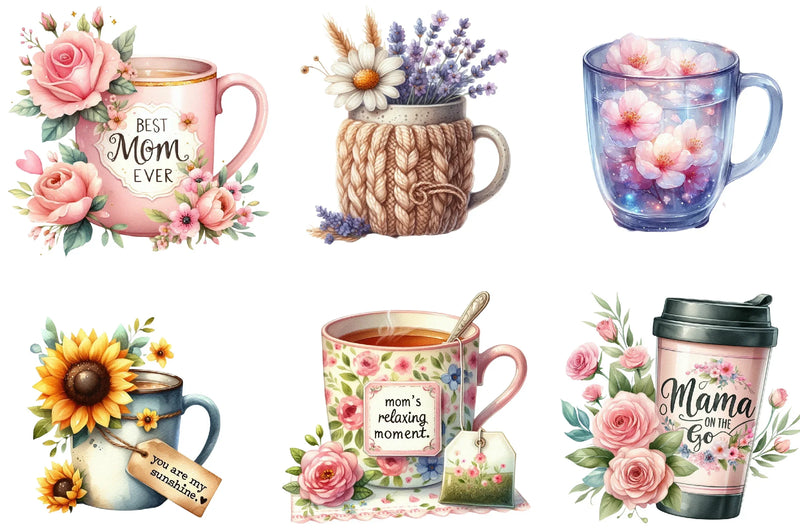 Mother's Day Floral Mug Wrap Bundle - CraftNest - Digital Crafting and Art