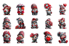 Valentine Gnome Clipart Design Bundle - CraftNest - Digital Crafting and Art