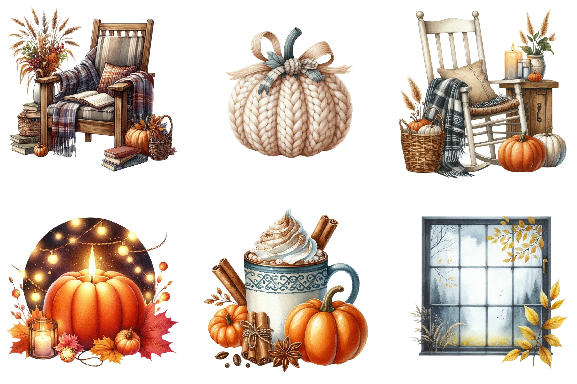 Cozy Autumn Clipart Bundle