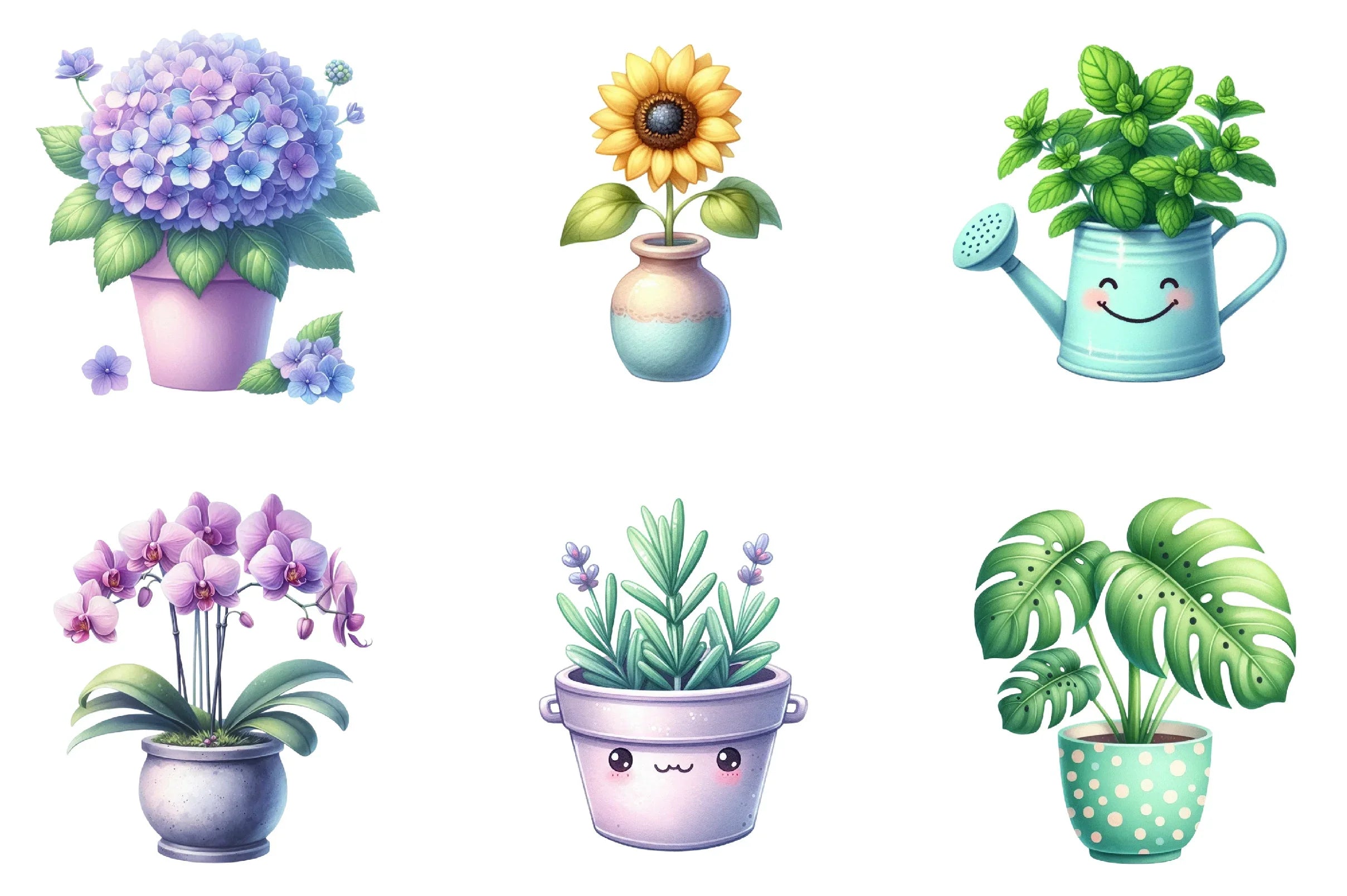 Kawaii House Plant Clipart Bundle - CraftNest - Digital Crafting and Art