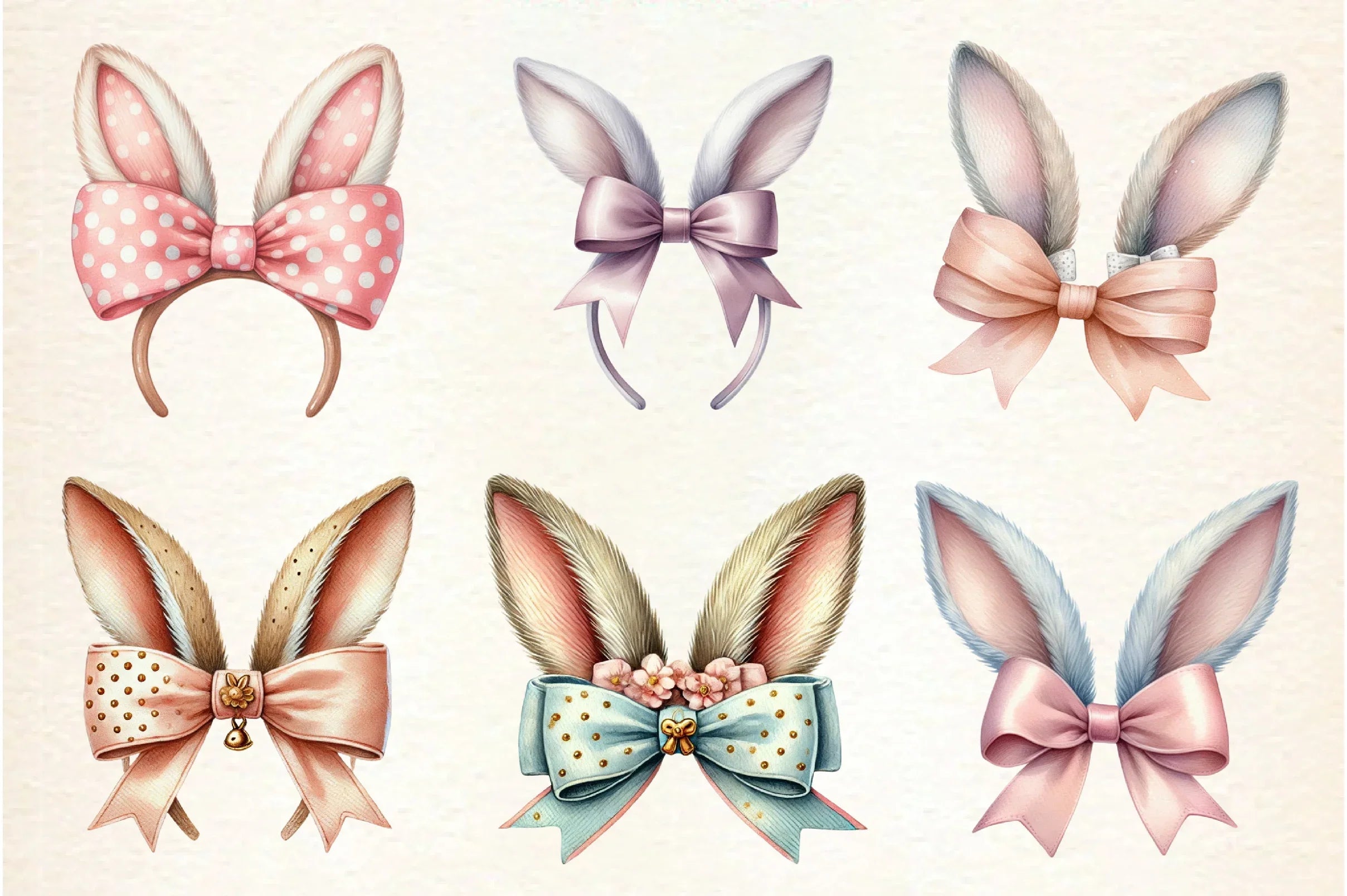 Easter Bunny Ear Bow Clipart Bundle - CraftNest - Digital Crafting and Art