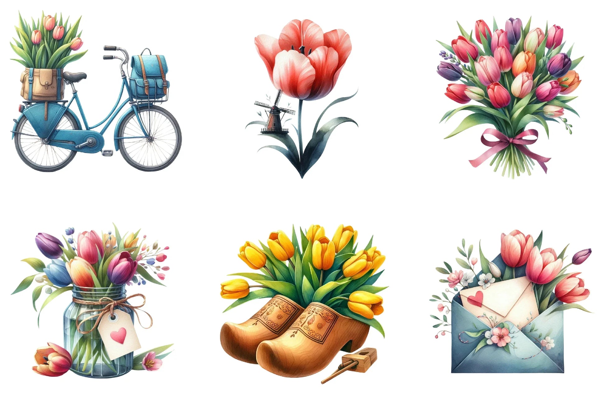 Amsterdam Summer Tulips Clipart Bundle - CraftNest - Digital Crafting and Art