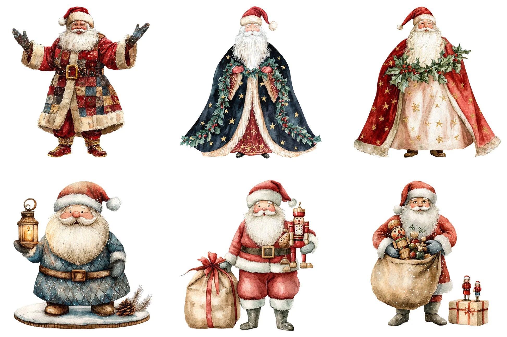 Antique Ornate Santa Clipart Bundle - CraftNest - Digital Crafting and Art