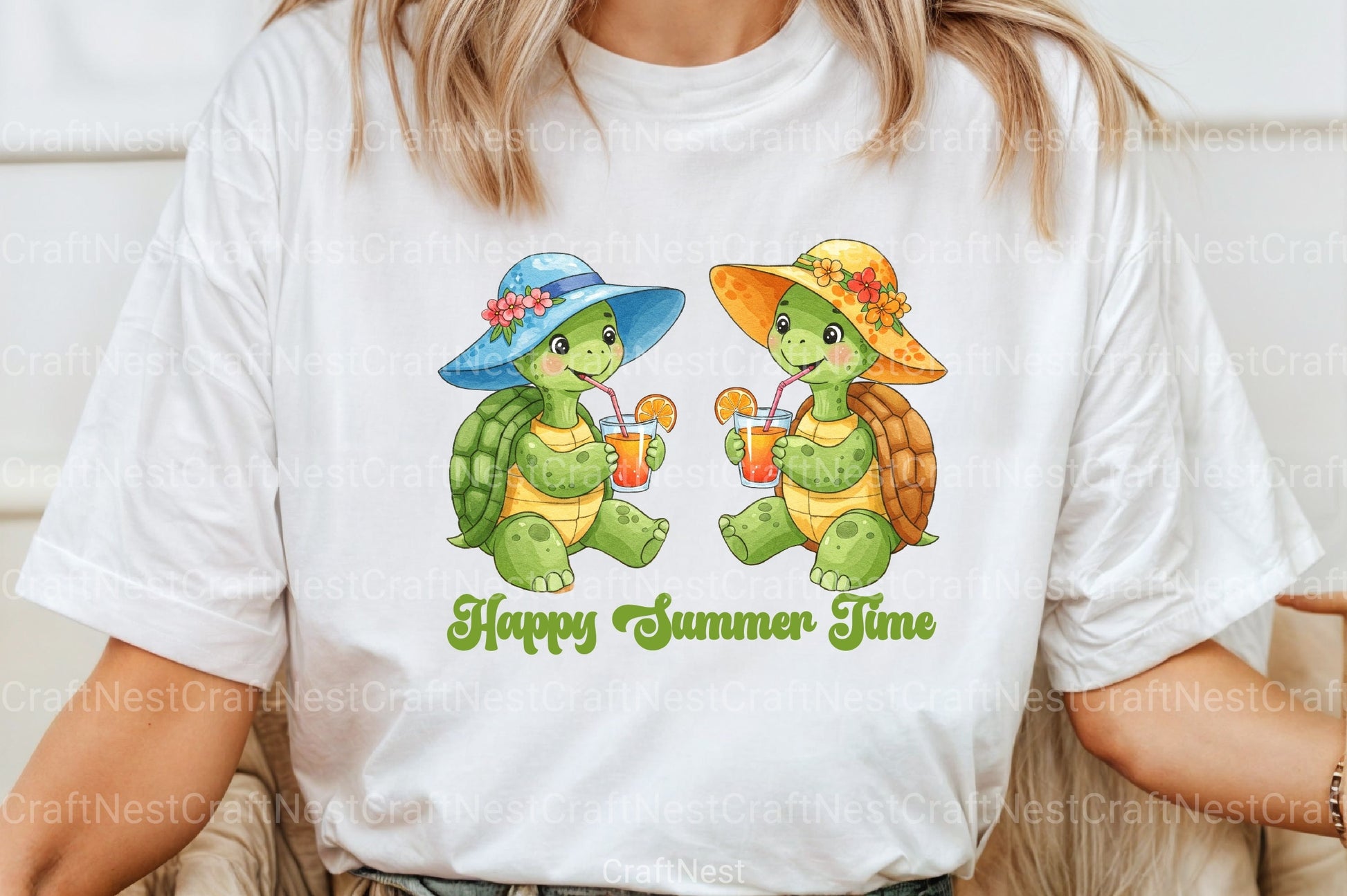 Happy Summer Time Turtles Clipart Bundle - CraftNest - Digital Crafting and Art