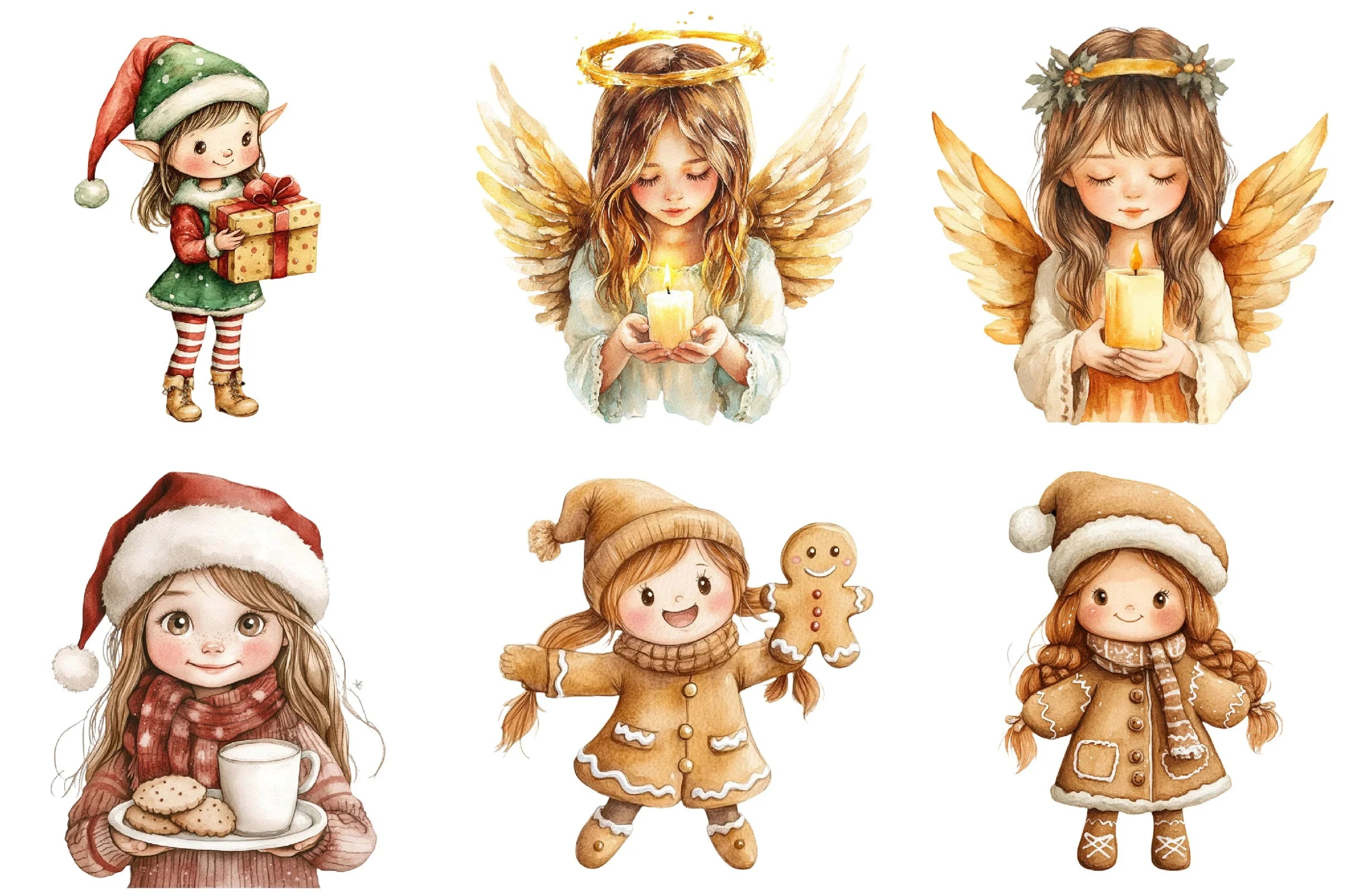 Christmas Girls Clipart Bundle - CraftNest - Digital Crafting and Art