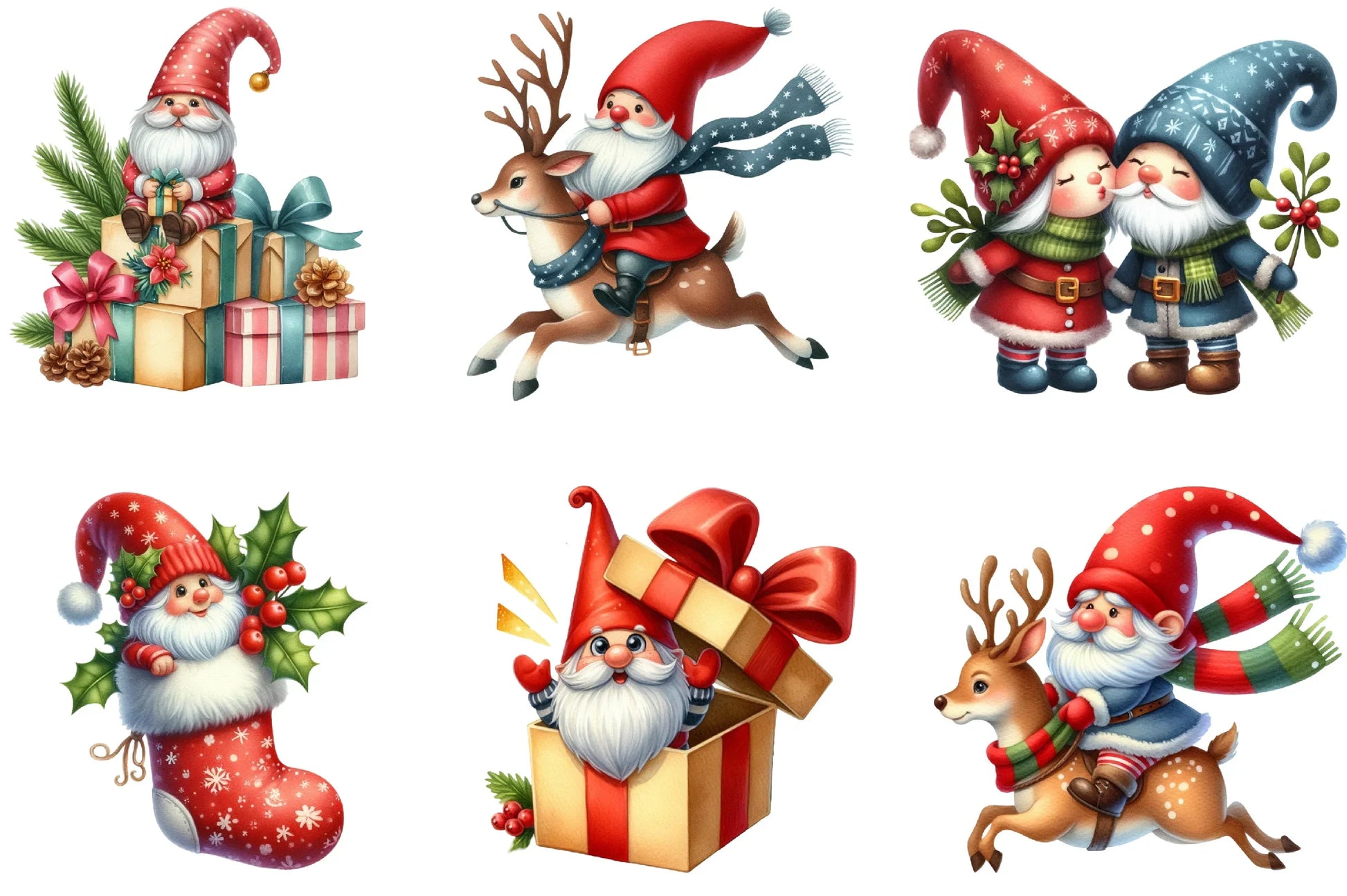 Christmas Gnome Clipart Bundle - CraftNest - Digital Crafting and Art
