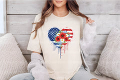 Patriotic USA Flowers Heart Clipart Bundle for 4th of July - CraftNest - Digital Crafting and Art