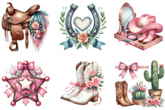Coquette Cowgirl Clipart Bundle - CraftNest - Digital Crafting and Art