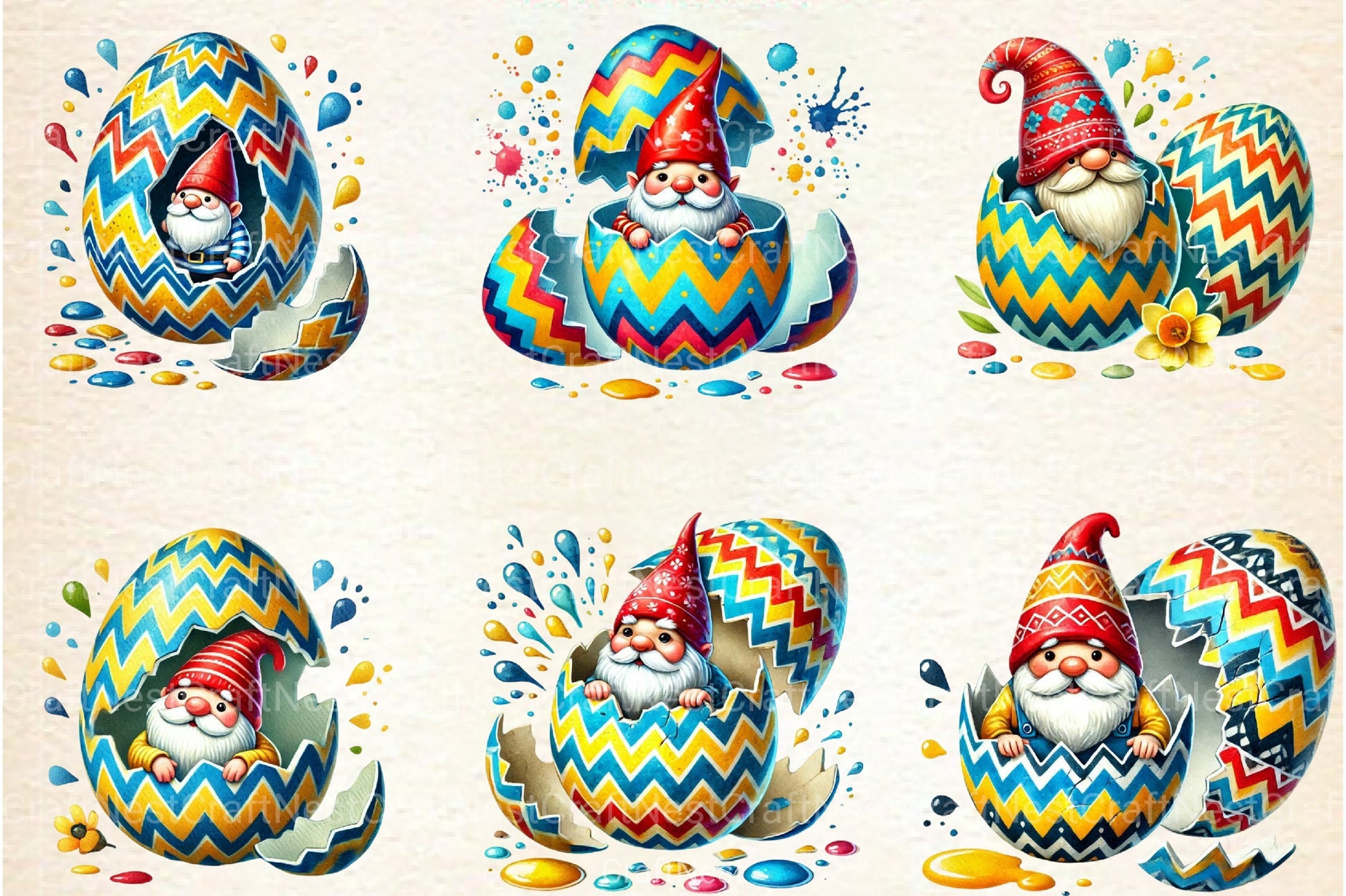 Easter Egg Gnome Clipart Bundle Collection - CraftNest - Digital Crafting and Art