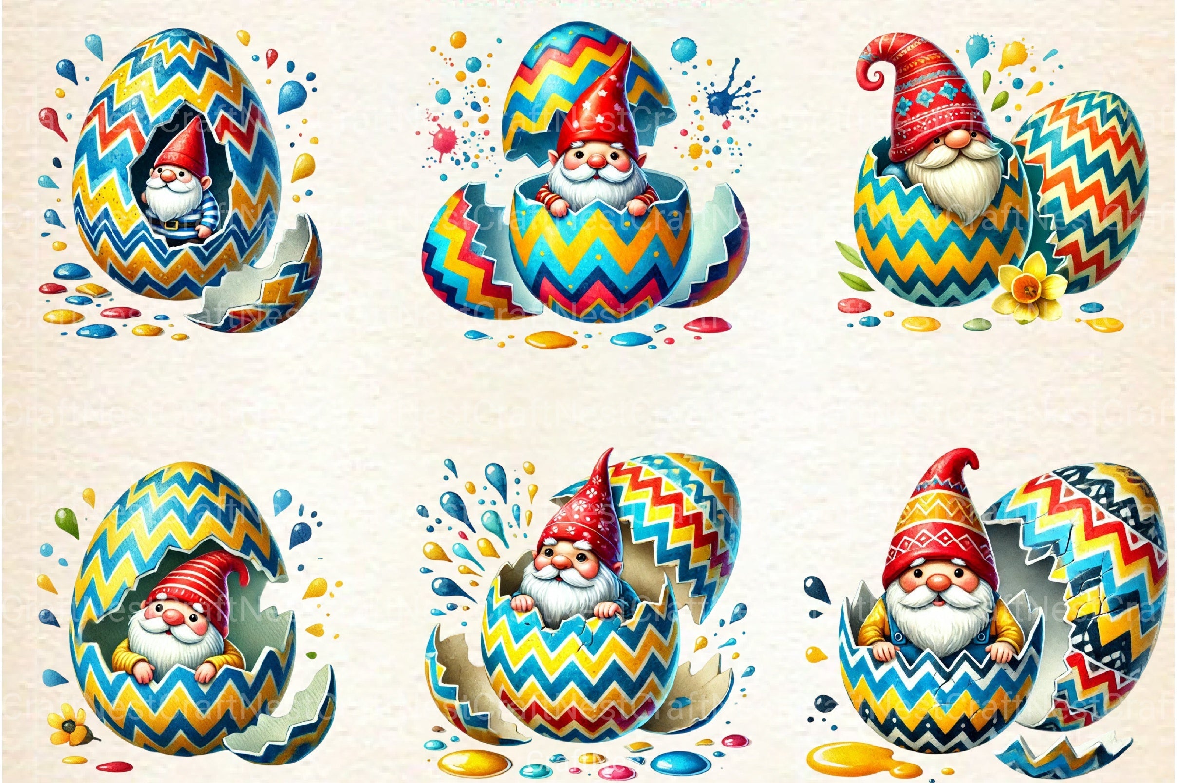 Easter Egg Gnome Clipart Bundle Collection - CraftNest - Digital Crafting and Art
