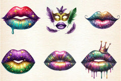 Mardi Gras Lips Clipart Bundle 8 - CraftNest - Digital Crafting and Art
