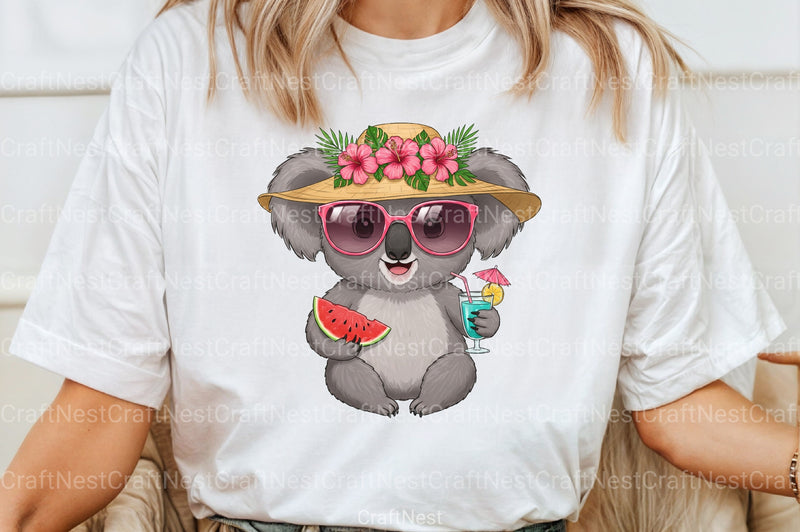 Summer Koala Clipart Bundle - CraftNest - Digital Crafting and Art