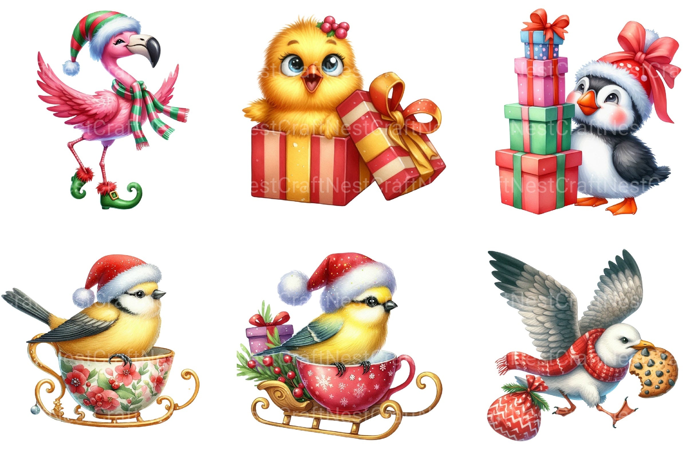 Christmas Animal Clipart Bundle 8 - CraftNest - Digital Crafting and Art