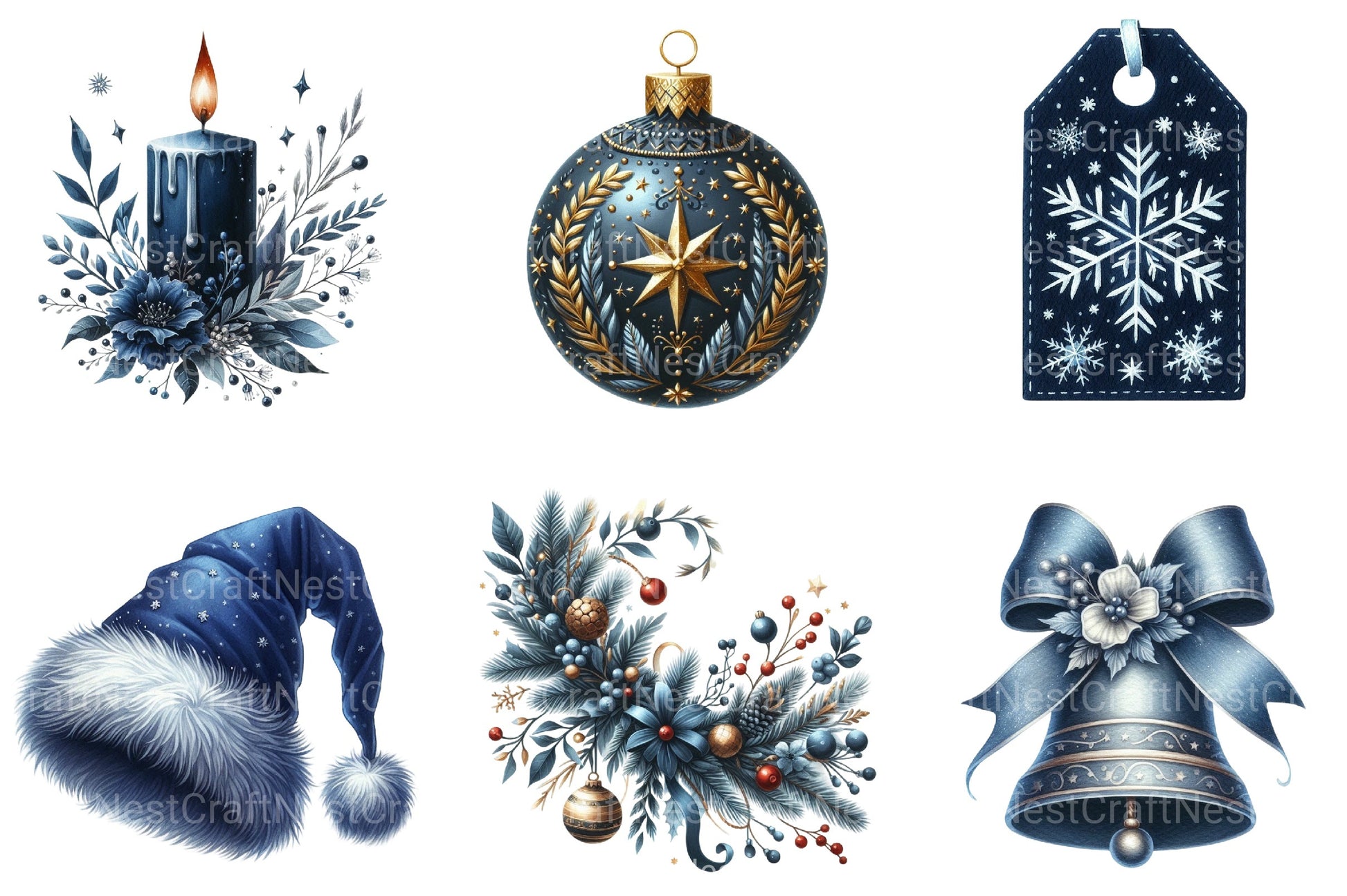 Navy Christmas Clipart Bundle 125 - CraftNest - Digital Crafting and Art