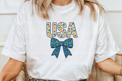 USA 4th of July Coquette Bow Flowers Clipart Bundle - CraftNest - Digital Crafting and Art