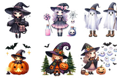 Cute Halloween Spooky Witch Clipart Bundle - CraftNest - Digital Crafting and Art