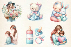 Pastel Mother's & Child Clipart Bundle - CraftNest - Digital Crafting and Art