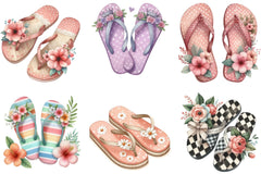 Retro Summer Flip Flops Clipart Bundle - CraftNest - Digital Crafting and Art