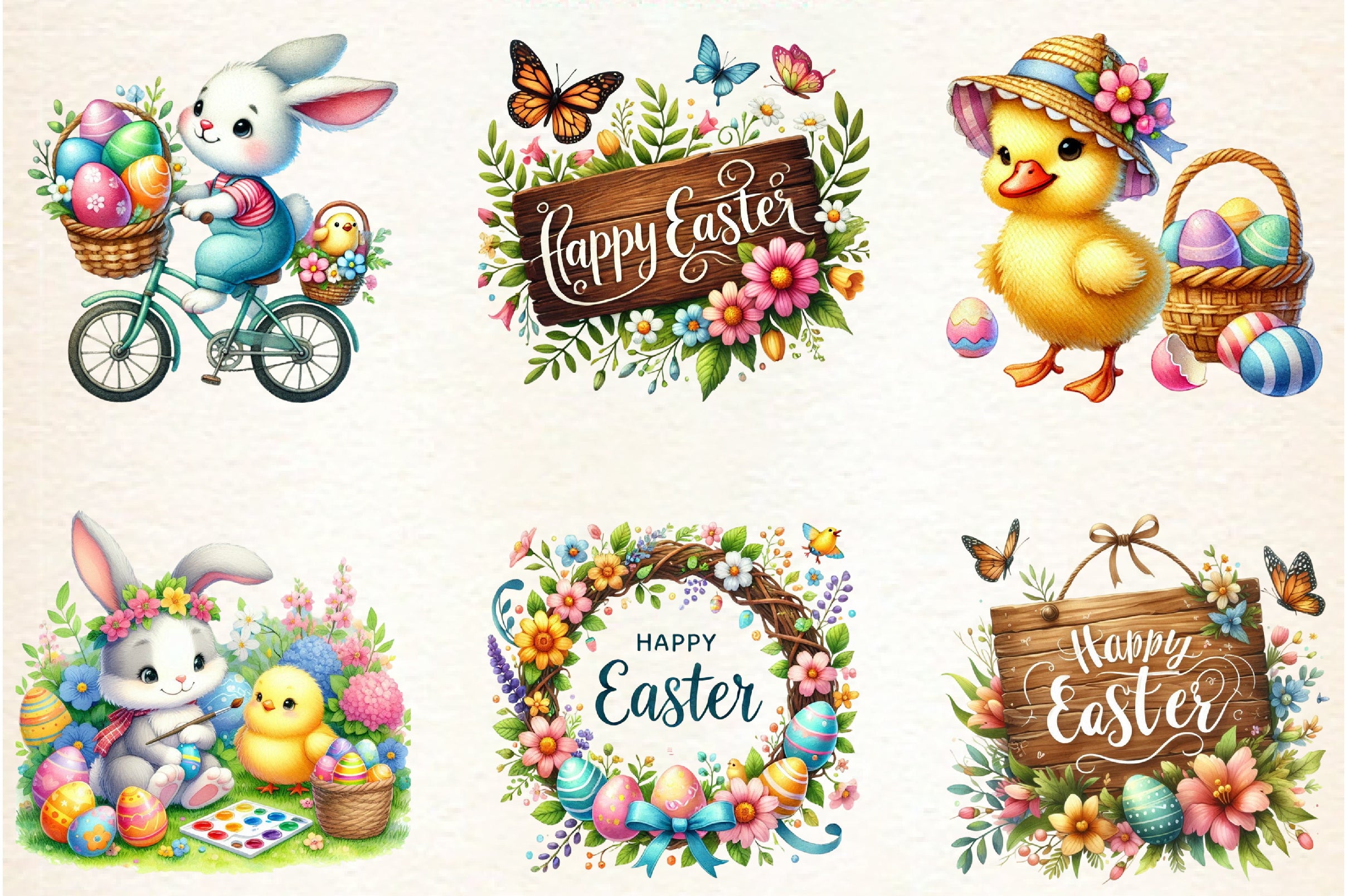 Happy Easter Clipart Bundle