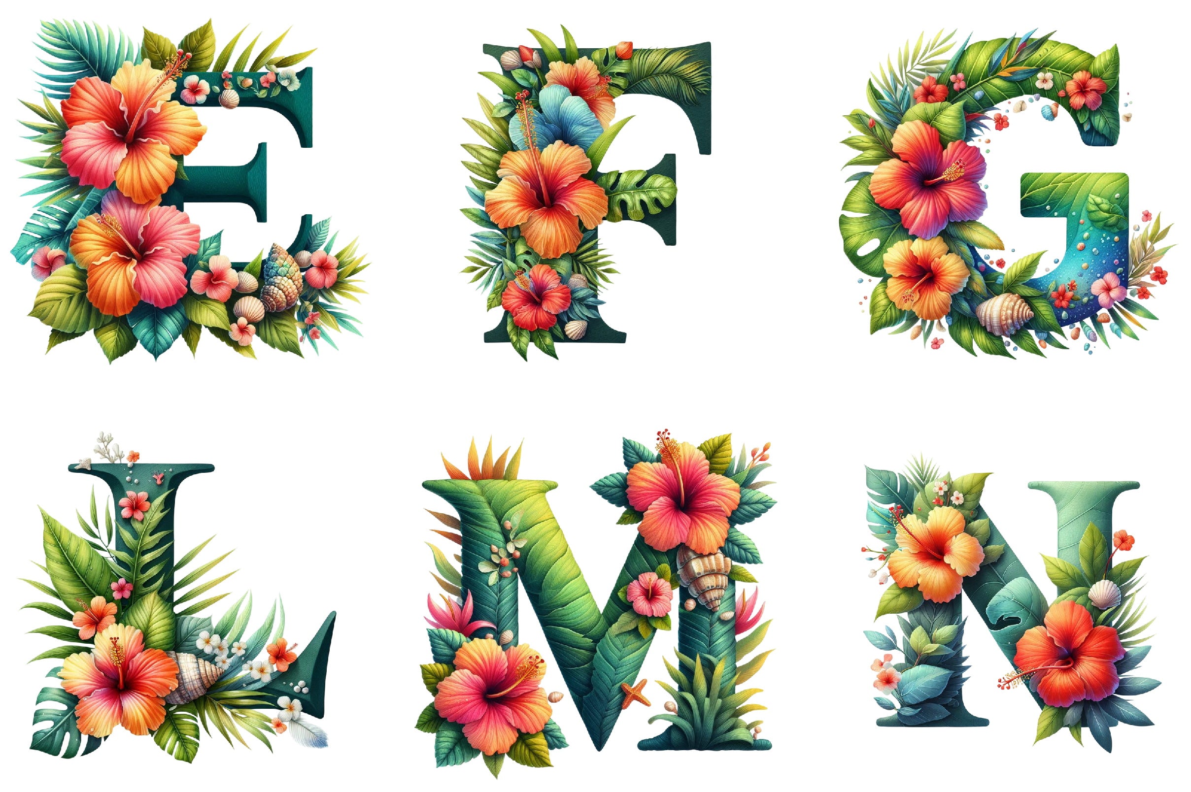 Summer Alphabet Clipart Bundle