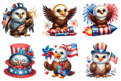 Cute Eagle Independence Day Clipart Bundle - CraftNest - Digital Crafting and Art