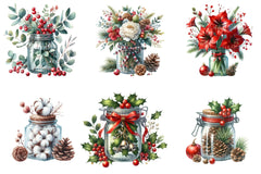 Christmas Flowers in Jar Clipart Bundle - CraftNest - Digital Crafting and Art