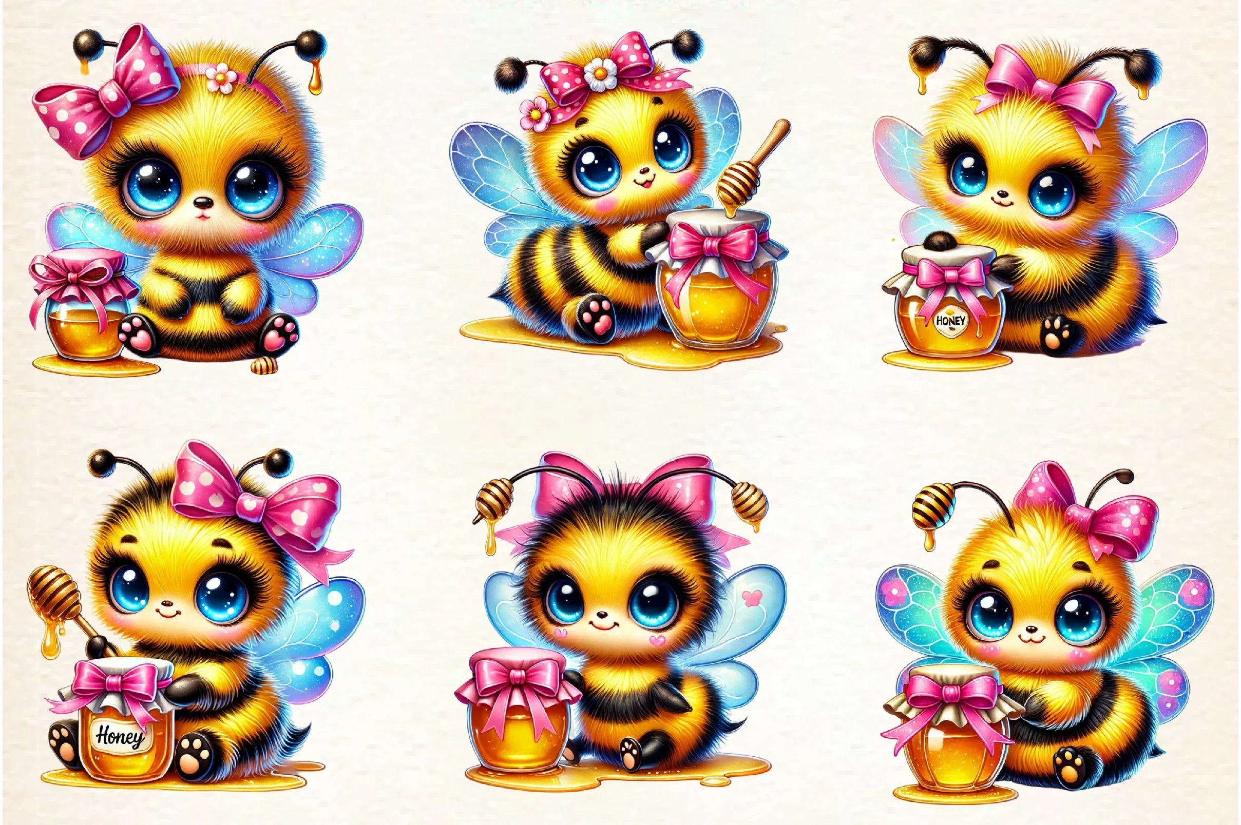 Cute Honey Bee Clipart Bundle - CraftNest - Digital Crafting and Art