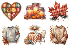 Gingham Autumn Clipart Bundle - CraftNest - Digital Crafting and Art