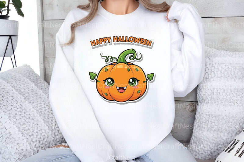 Happy Halloween Cute Pumpkin Sticker Clipart Bundle - CraftNest - Digital Crafting and Art