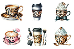 Leopard Print Coffee Cup Clipart Bundle - CraftNest - Digital Crafting and Art