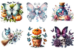 Halloween Butterfly Garden Clipart Bundle - CraftNest - Digital Crafting and Art