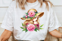 Girl with Peonies Flower Clipart Bundle 45 - CraftNest - Digital Crafting and Art