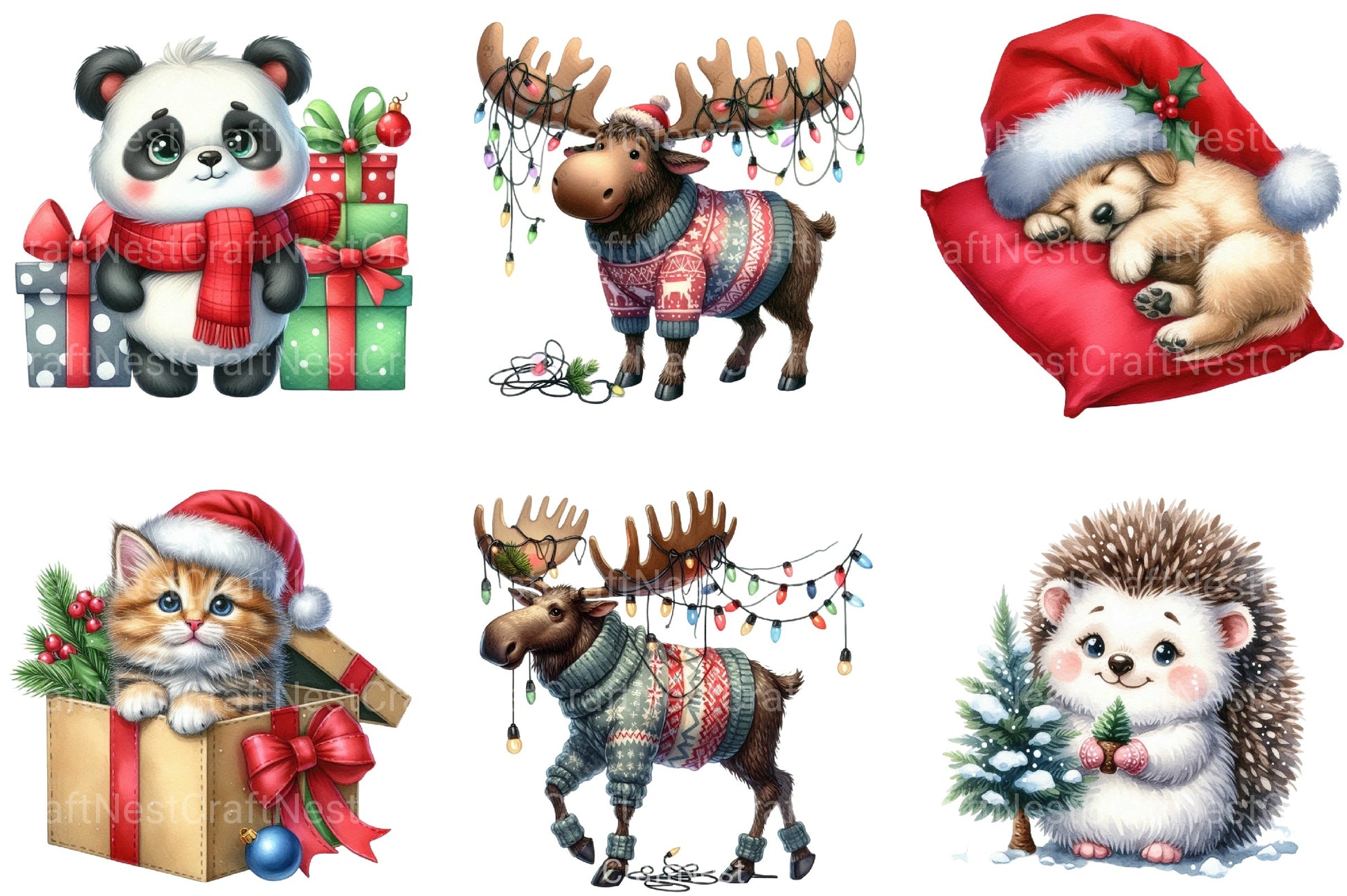 Christmas Animal Clipart Bundle 2 - CraftNest - Digital Crafting and Art