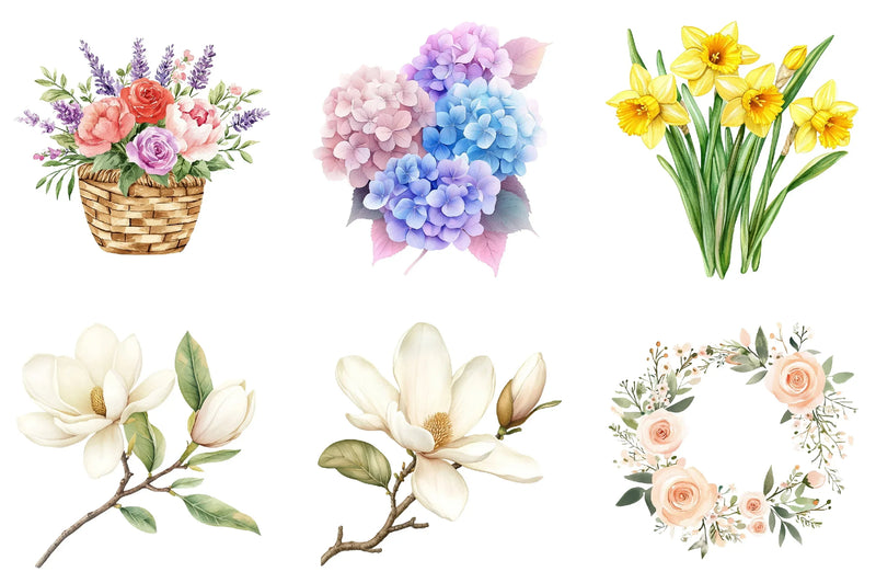 Spring Flowers Clipart Bundle - CraftNest - Digital Crafting and Art