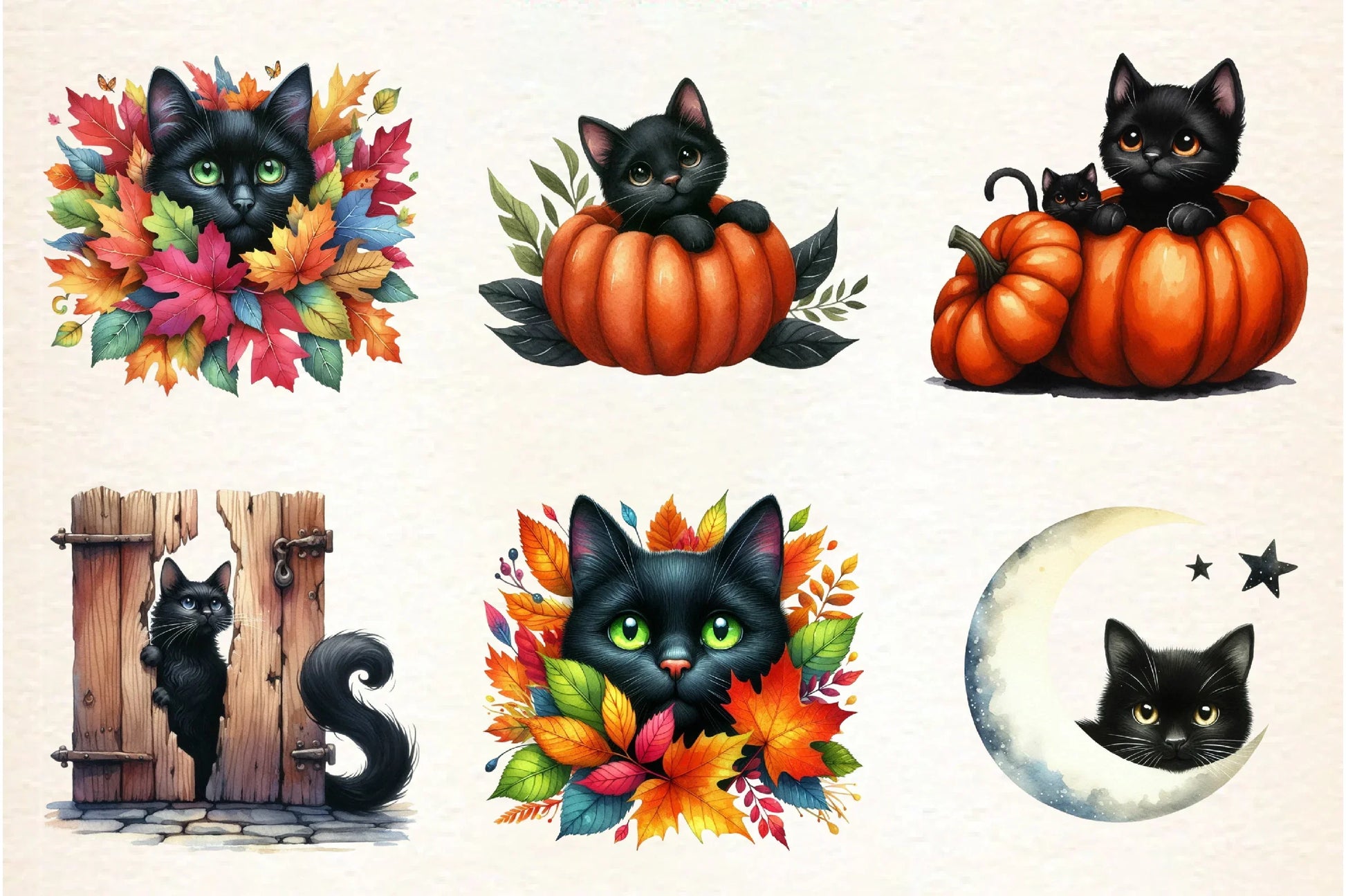 Black Cat Peeking Clipart Bundle - CraftNest - Digital Crafting and Art