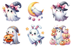 Halloween Cute Ghost Clipart Bundle - CraftNest - Digital Crafting and Art
