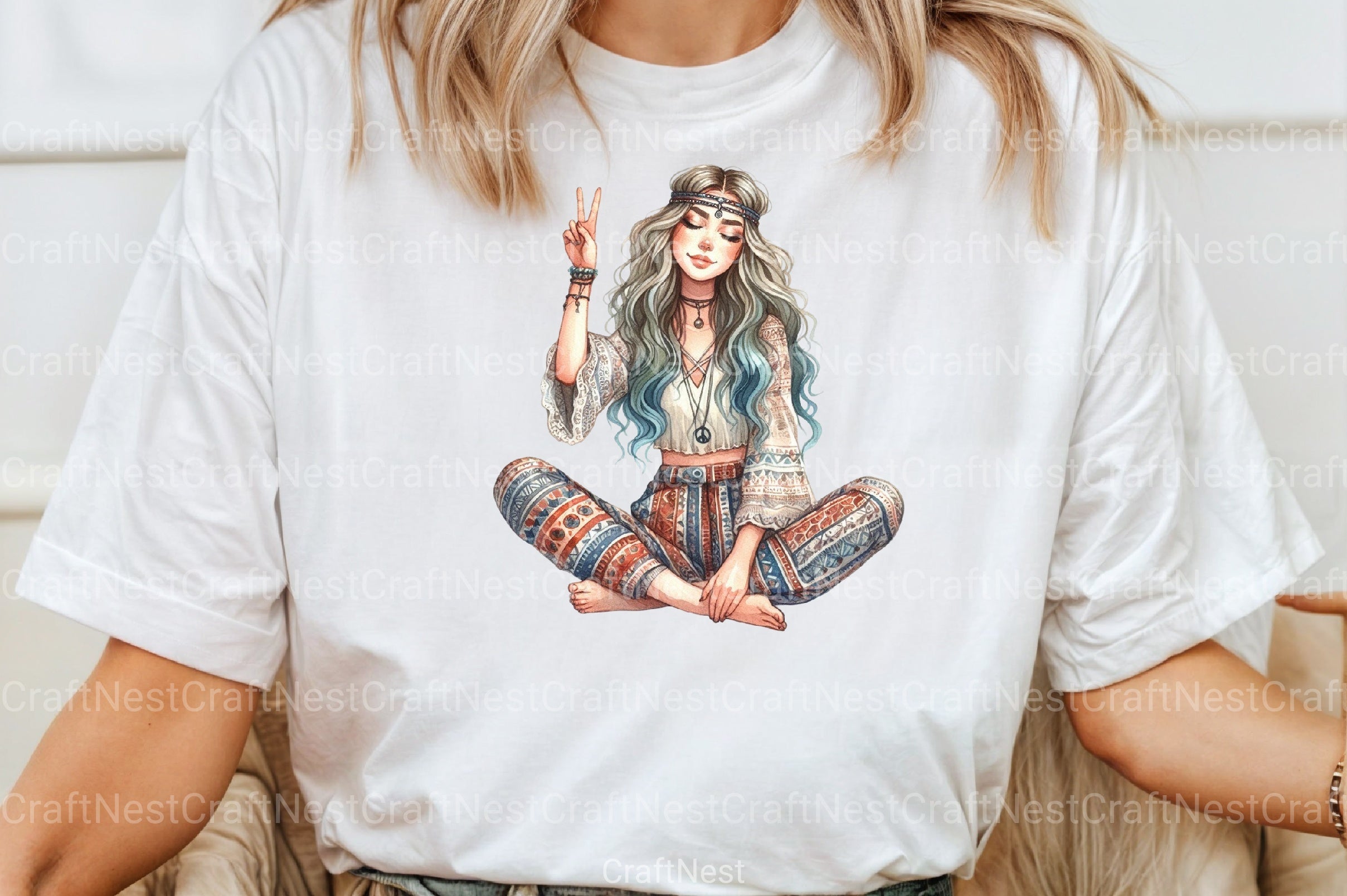 Tribal Boho Girl Clipart Bundle 7 - CraftNest - Digital Crafting and Art