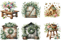 Rustic Vintage Farmhouse Spring Clipart Bundle - CraftNest - Digital Crafting and Art