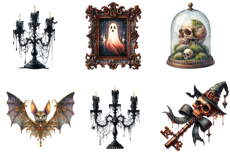 Gothic Antique Halloween Clipart Bundle - CraftNest - Digital Crafting and Art
